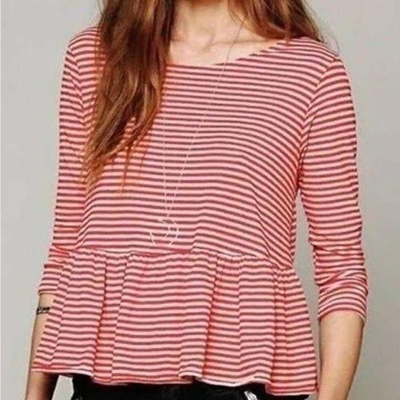 Free People Tops - We The Free Striped Peplum Top